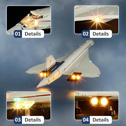 LED Light Kit for Lego 10318 Airbus Concorde Set - USB battery