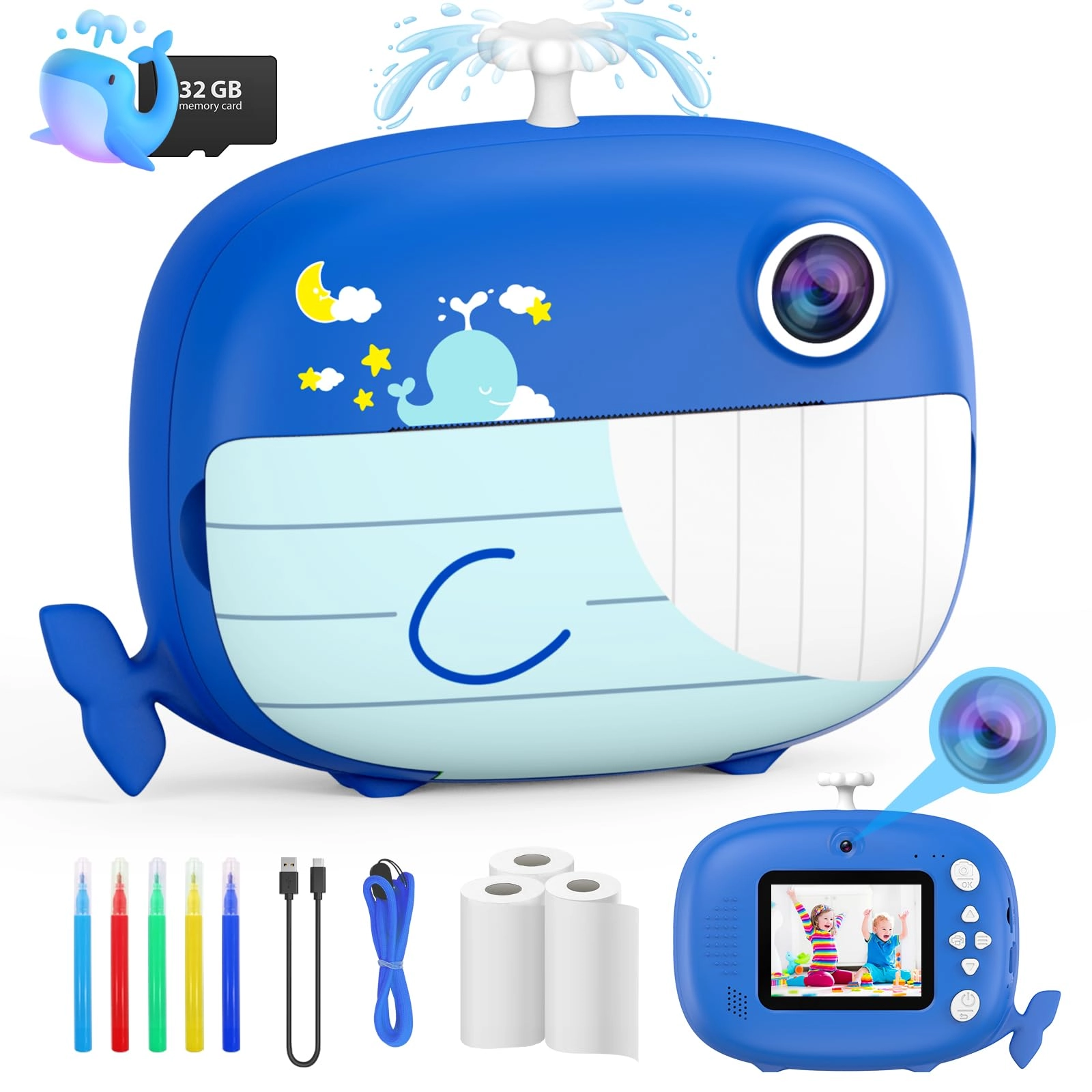 Usteetic P82 - 2.4 inch 1080P Instant Print Camera