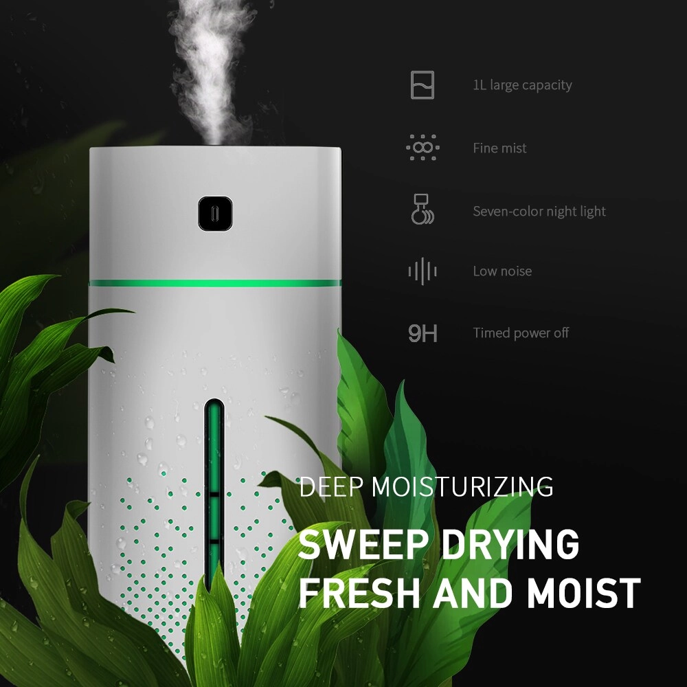 Mini Usb Colourful Air Humidifier - 1l