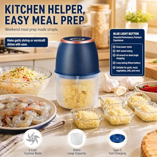 Electric Kitchen Chopper - 350 ml USB Type-C Charging