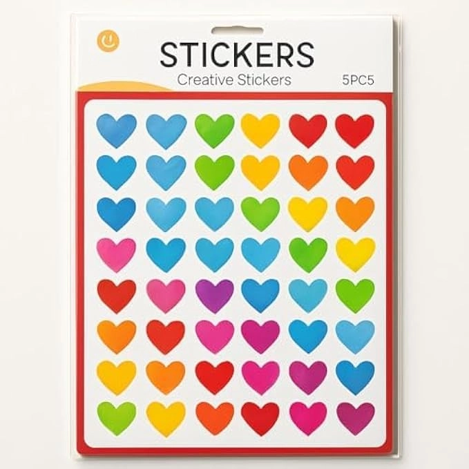Heart Shaped Educational Stickers