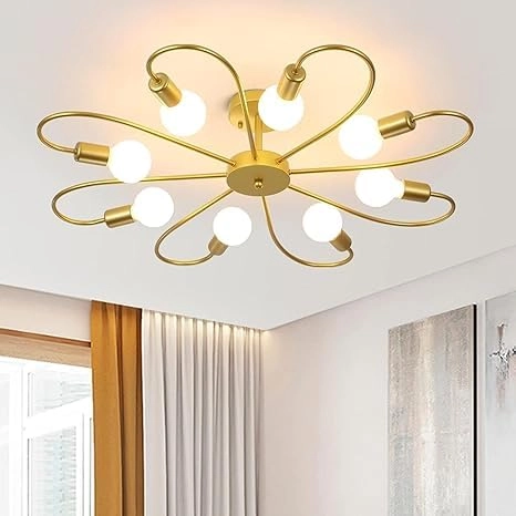 Carsten 151 Chandelier - 8 E27 Golden and Black