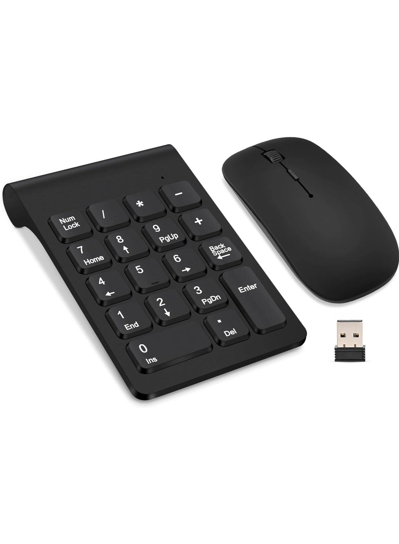 Rock Pow Wireless Numeric Keypad + Thin Wireless Mouse + 2.4G Wireless USB Receiver