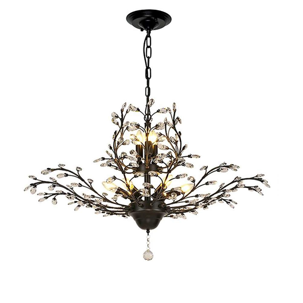 AYMAYA Rustic Flower Chandelier - 7 head Black