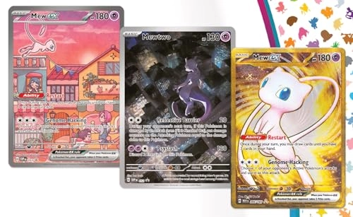 Mew Ex + Mewtwo + Black Star Promo SVP 053 + SVP 052 + Mew ex Metal Card