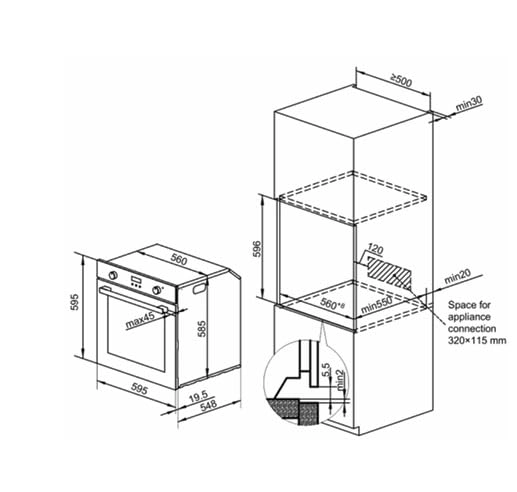 ROMA NERO OVE6001324 60cm - Built-In Electric Oven