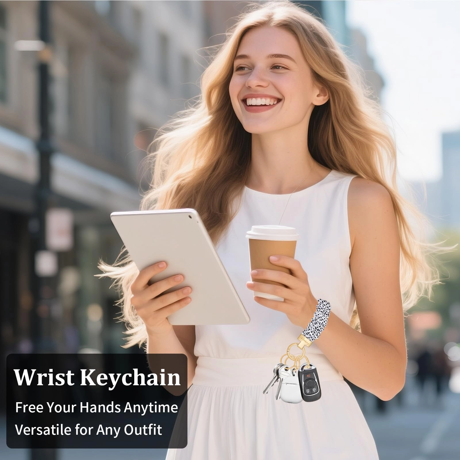 Stretchy Scrunchie Keychain Wristlet - Fun