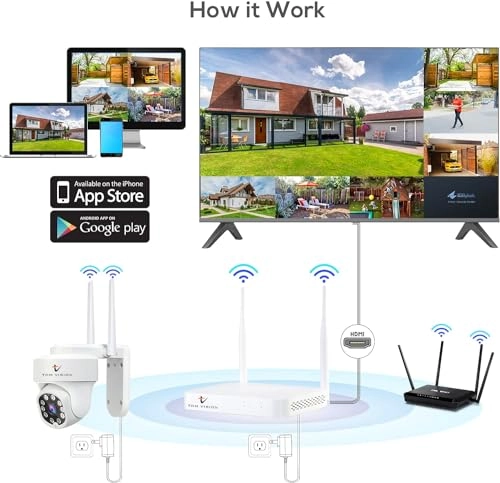 10 Channel Wireless Security PTZ Camera System - 4pcs 10 5MP