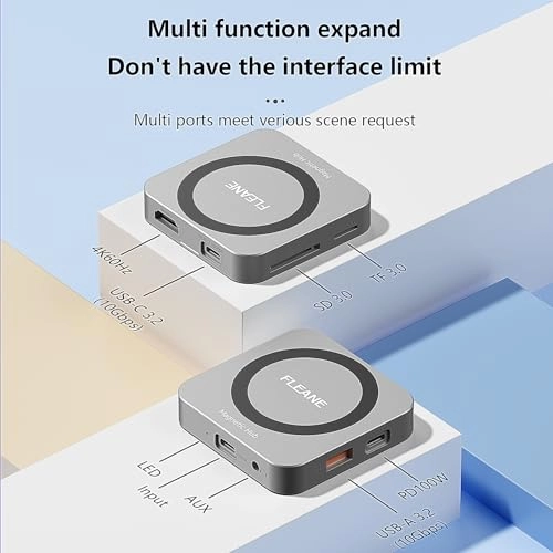 Magnetic USB C Hub - 8-in-1 M.2 NVMe 2230 4K@60Hz
