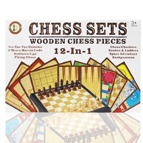 12-in-1 Portable Board Games Set
