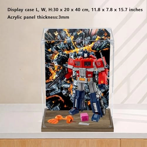 Acrylic Display Box for LEGO 10302 Mecha Kit - 3mm Painting on the Back B