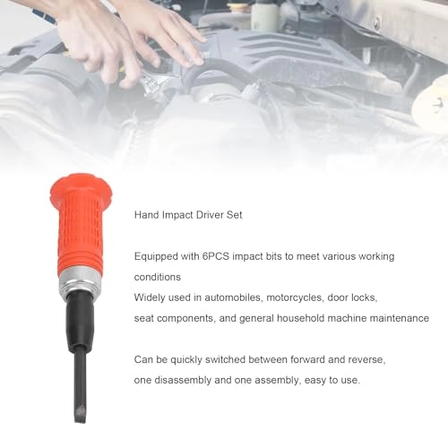 Hand Impact Driver Set - 1/2 Inch Drive 6 Impact Bits