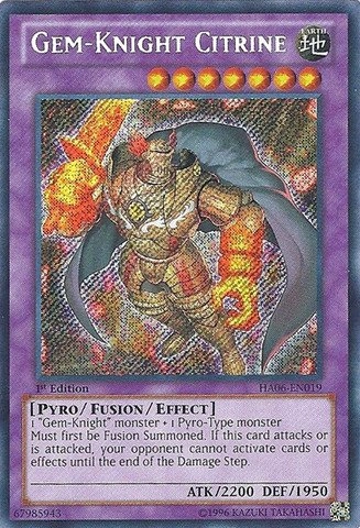 Yu-Gi-Oh! Gem-Knight Citrine HA06-EN019 - Hidden Arsenal 6: Omega Xyz 1st Edition Secret Rare