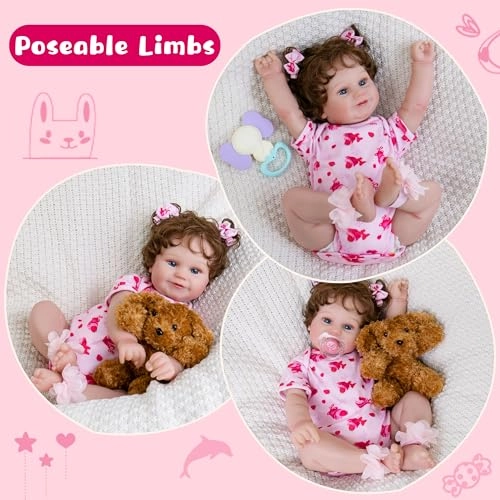 Emilia Reborn Baby Doll - 20-Inch Cloth Body Ages 3+ Bundle