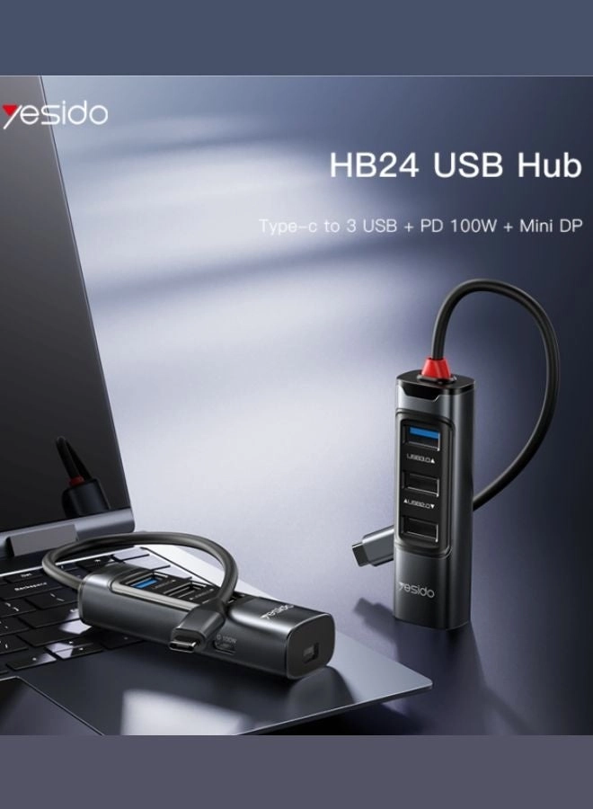 HB24 - 5-in-1 PD 100W 4K HDMI