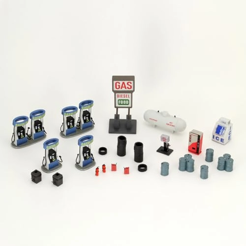4D Setting: Gas Station - Pre-Painted RPG Miniatures Scenery Set
