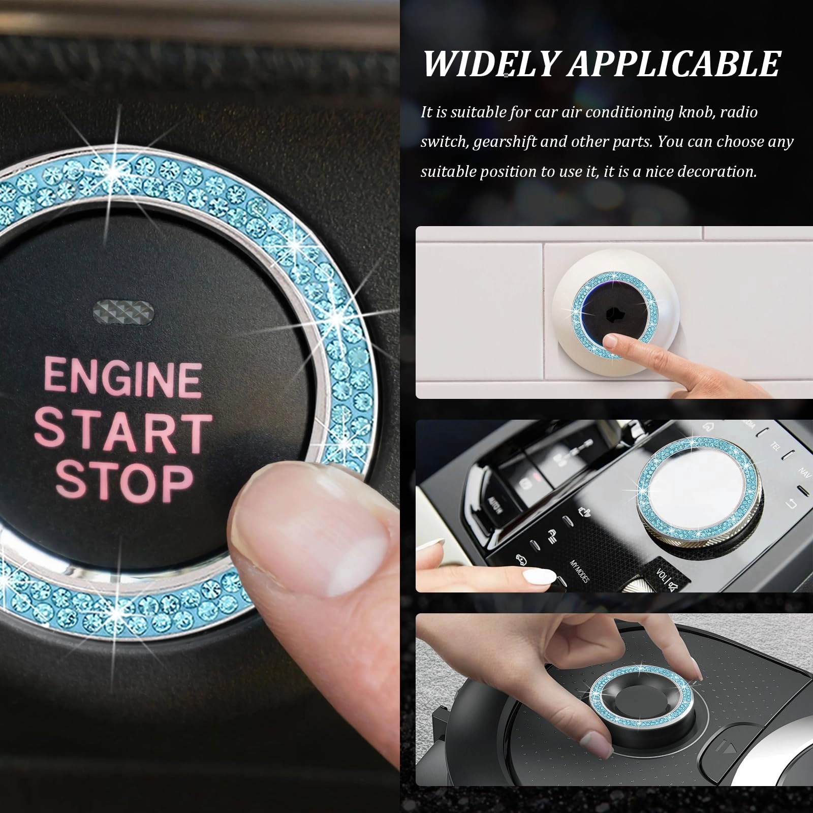Rhinestone Car Engine Start Ring Decals