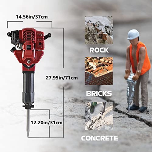 Gasoline Rock Drill - 52cc Portable