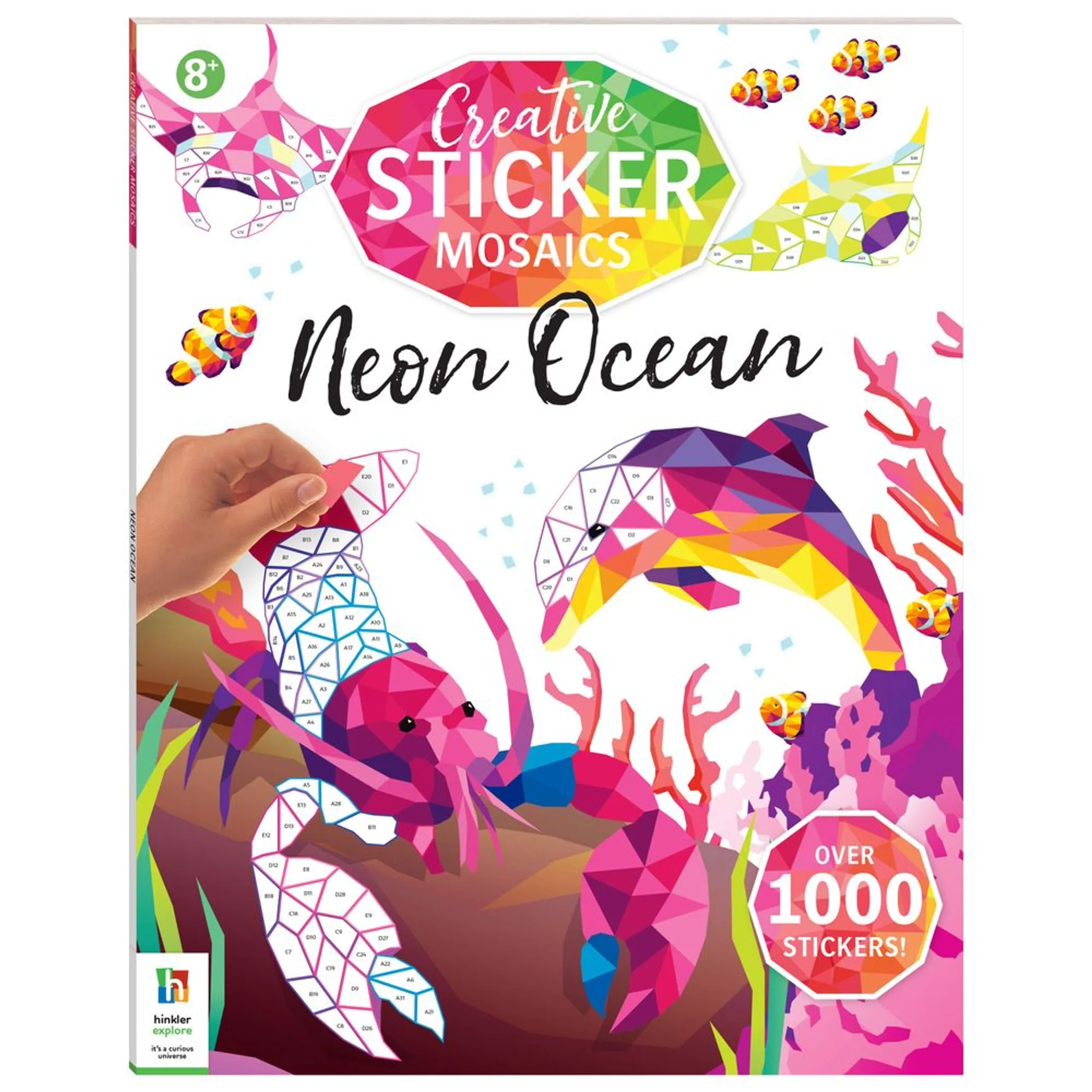 Hinkler Creative Sticker Mosaics - Neon Ocean 1000 Plus Stickers