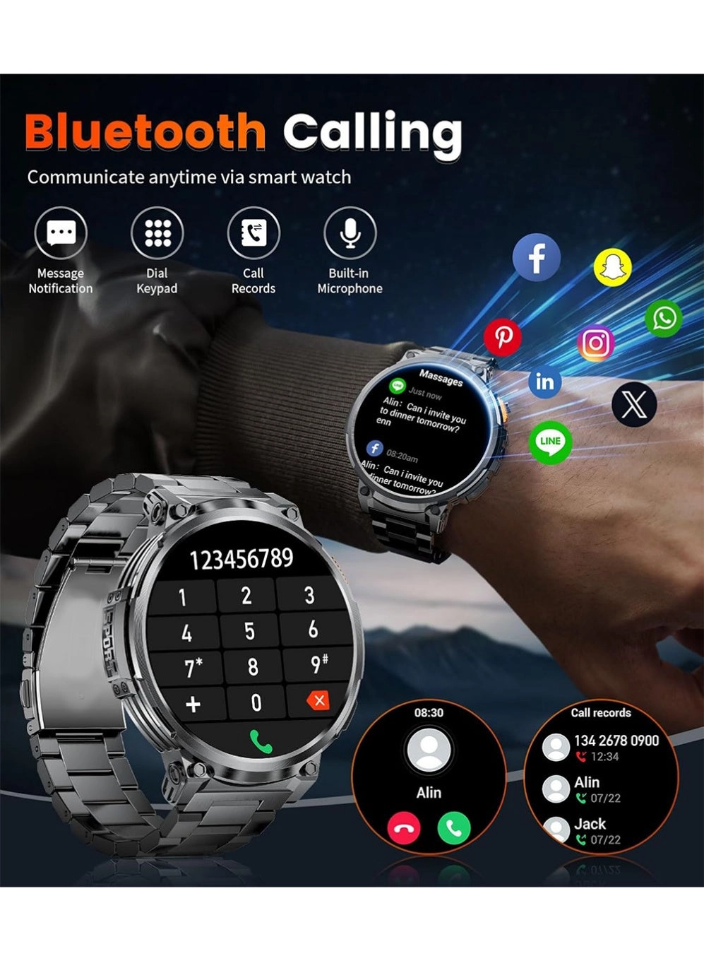 Smart Watch Zinc Alloy Vacuum Plating