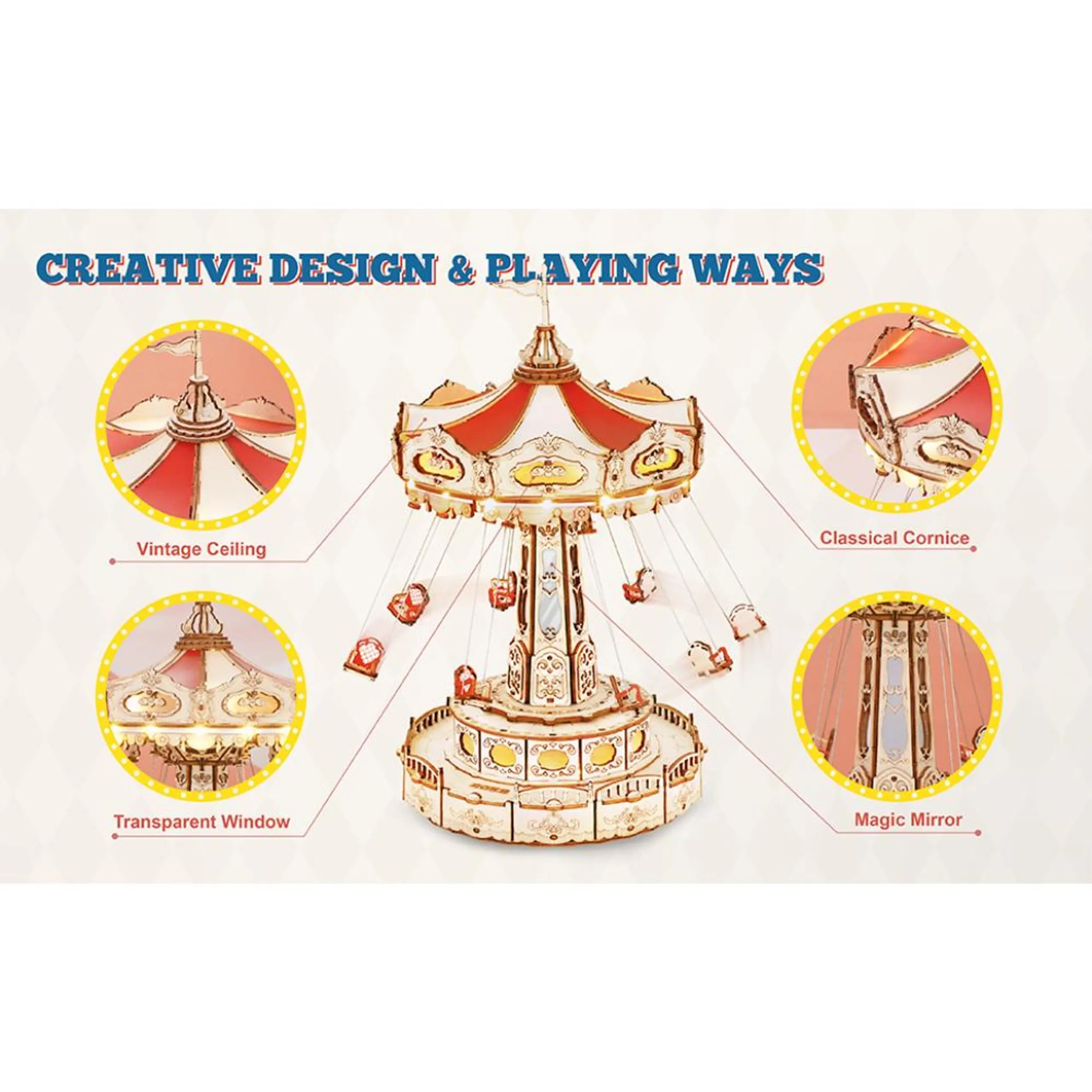 Merry Go Round 3D Wooden Puzzle (40434844-6946785118254) - 289 pcs