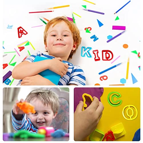 Alphabet Dough Cutter Kit - 26 Capital Letters 1-2 inch Assorted Colors