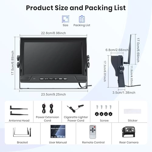 Wireless Digital Reversing Camera - Night Vision Wireless 1024X600