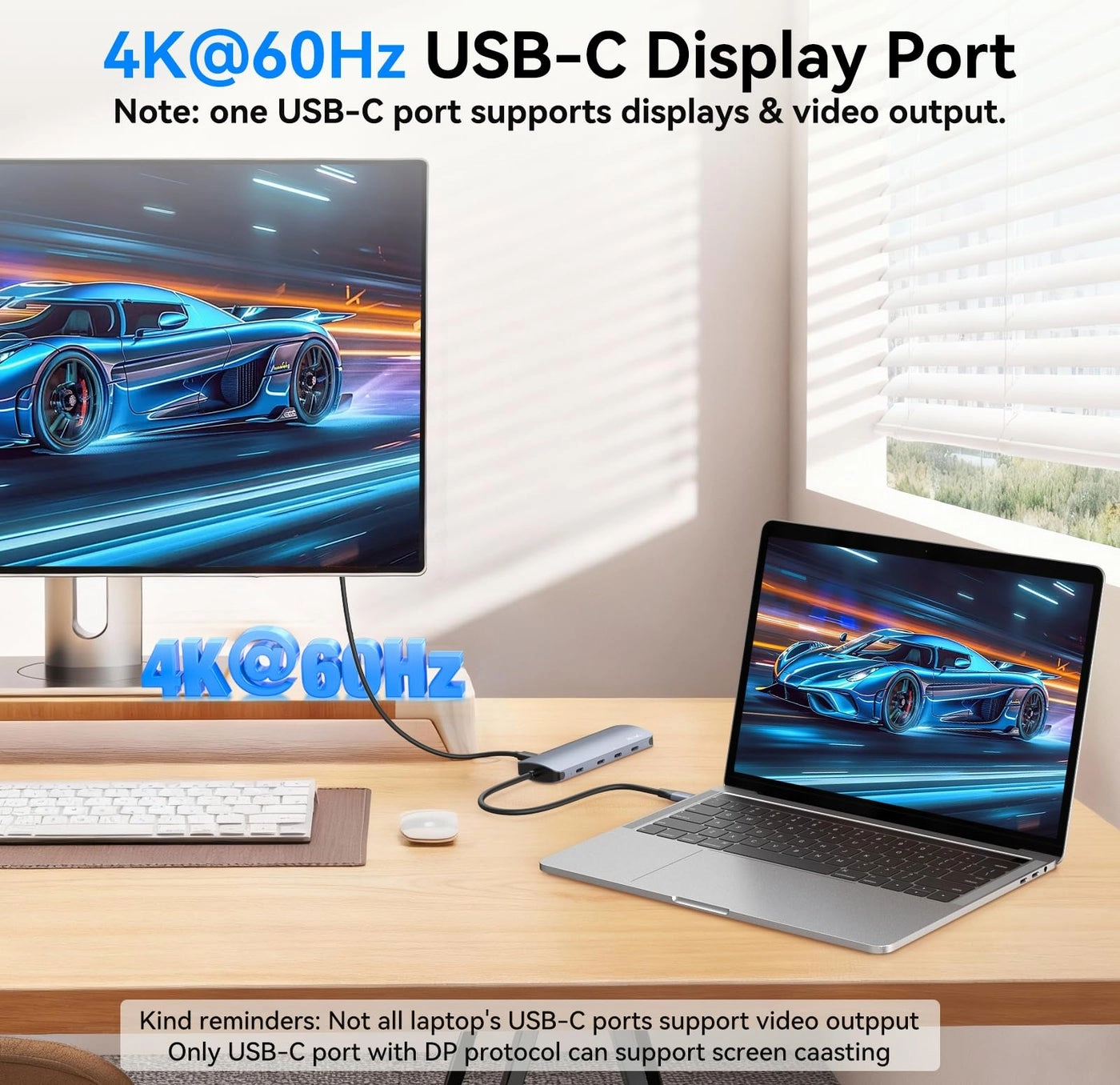 USB C Hub - 10Gbps 4K@60Hz 100W PD