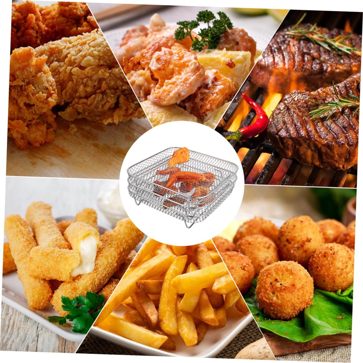 Air Fryer Dehydrator Rack - Stainless Steel 3pcs