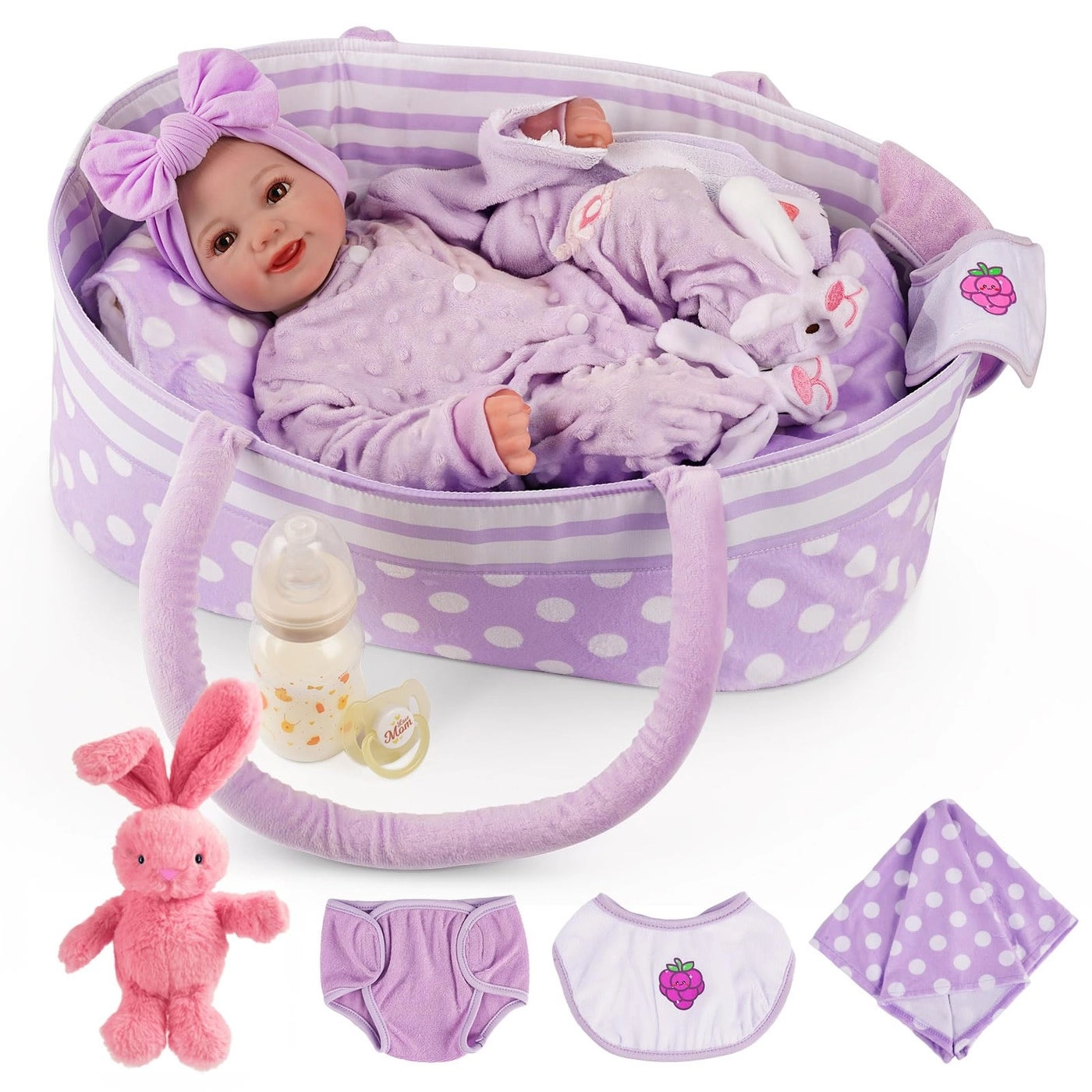 Reborn Baby Doll - 17 Inch Soft Vinyl and Cloth Body Girl Ages 3+ Gift Box