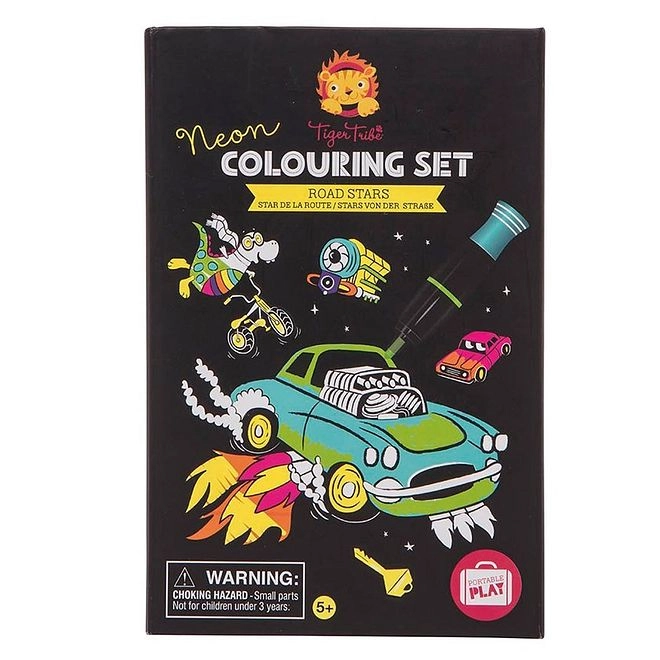 Tiger Tribe Neon Colouring Set Road Stars