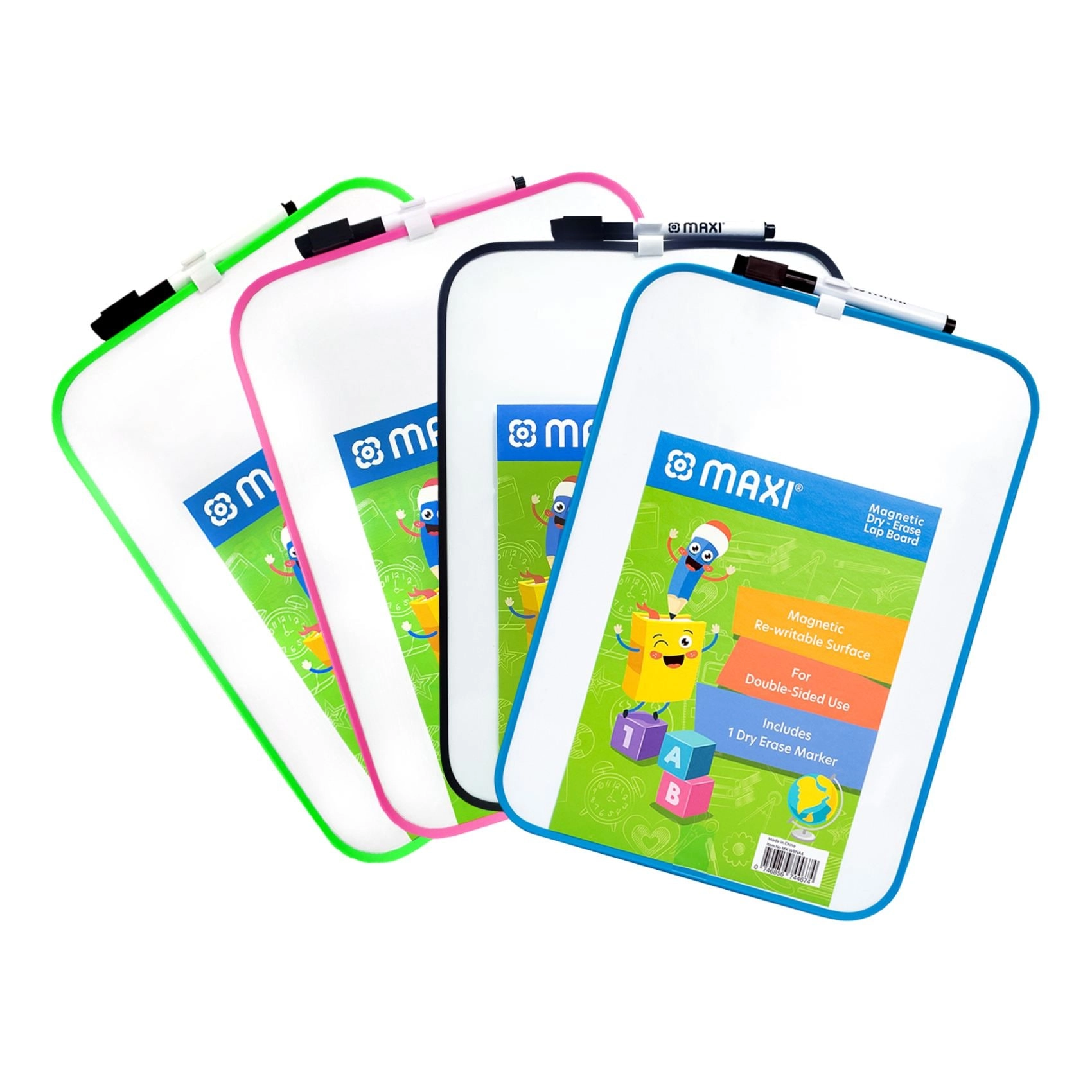 A4 Double Sided Dry-Wipe Whiteboard - Multicolour