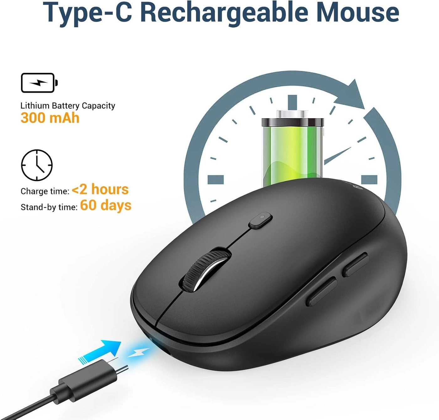 MD165 Dual Mode Wireless Mouse - Bluetooth, USB