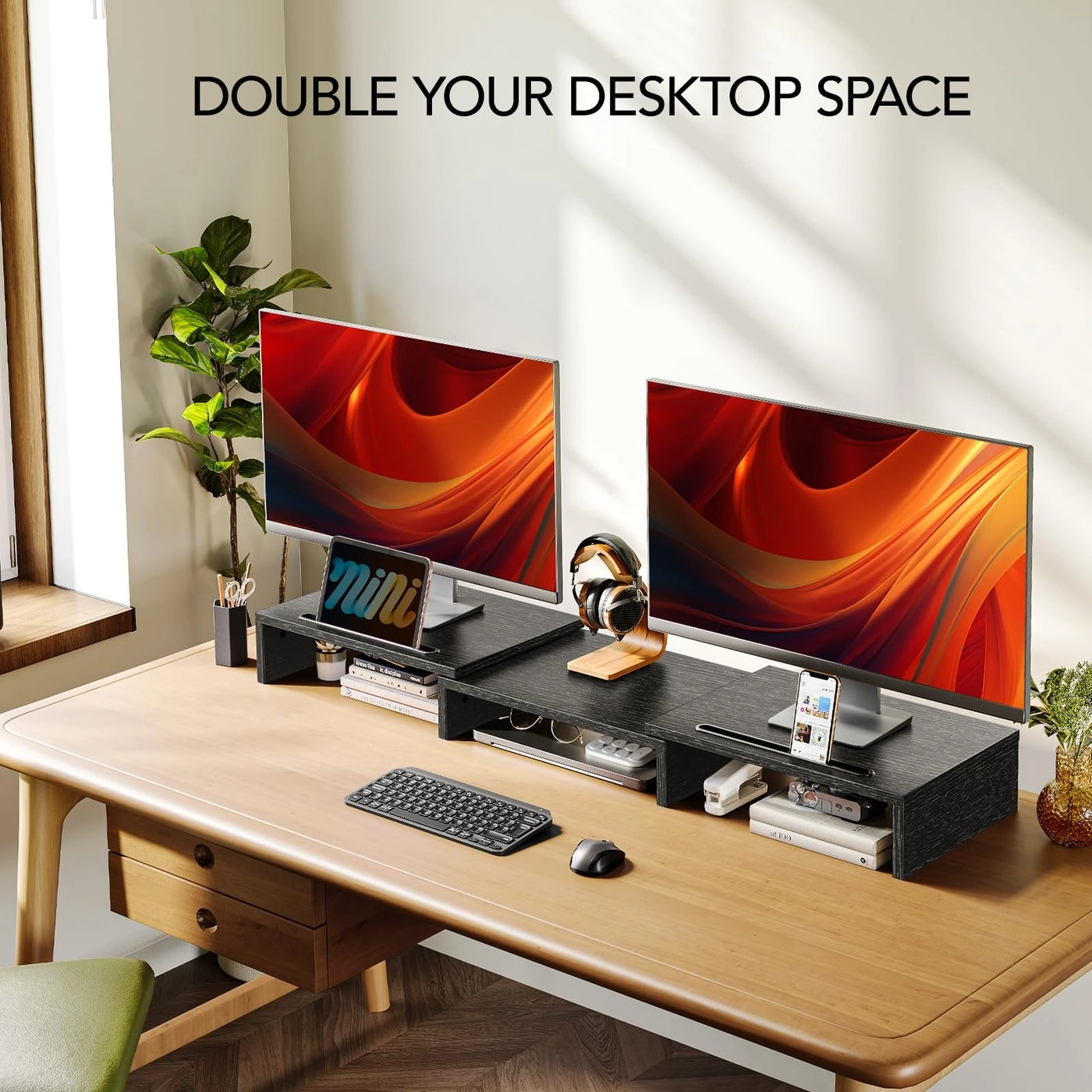 Dual Monitor Stand Riser - 2 monitors