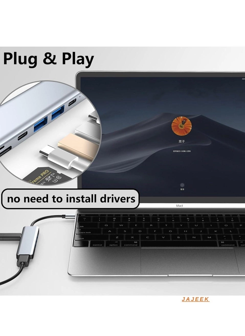 USB C Hub - 4K HDMI 100W PD SD/TF Card Reader