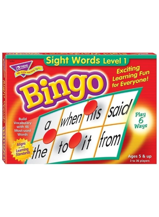 Sight Words Level 1 Bingo - 5 and Up