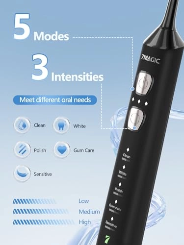 Sonic Electric Toothbrush - 3 Intensity Levels 5 Modes 40000 VPM