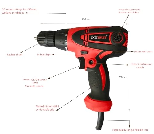 400W Electric Screwdriver Drill Machine - 10mm Variable Speed