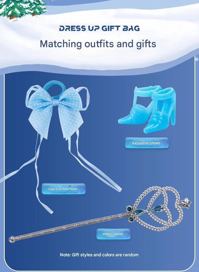 Princess Elsa Doll Gift Set - Blue Plastic for Girls