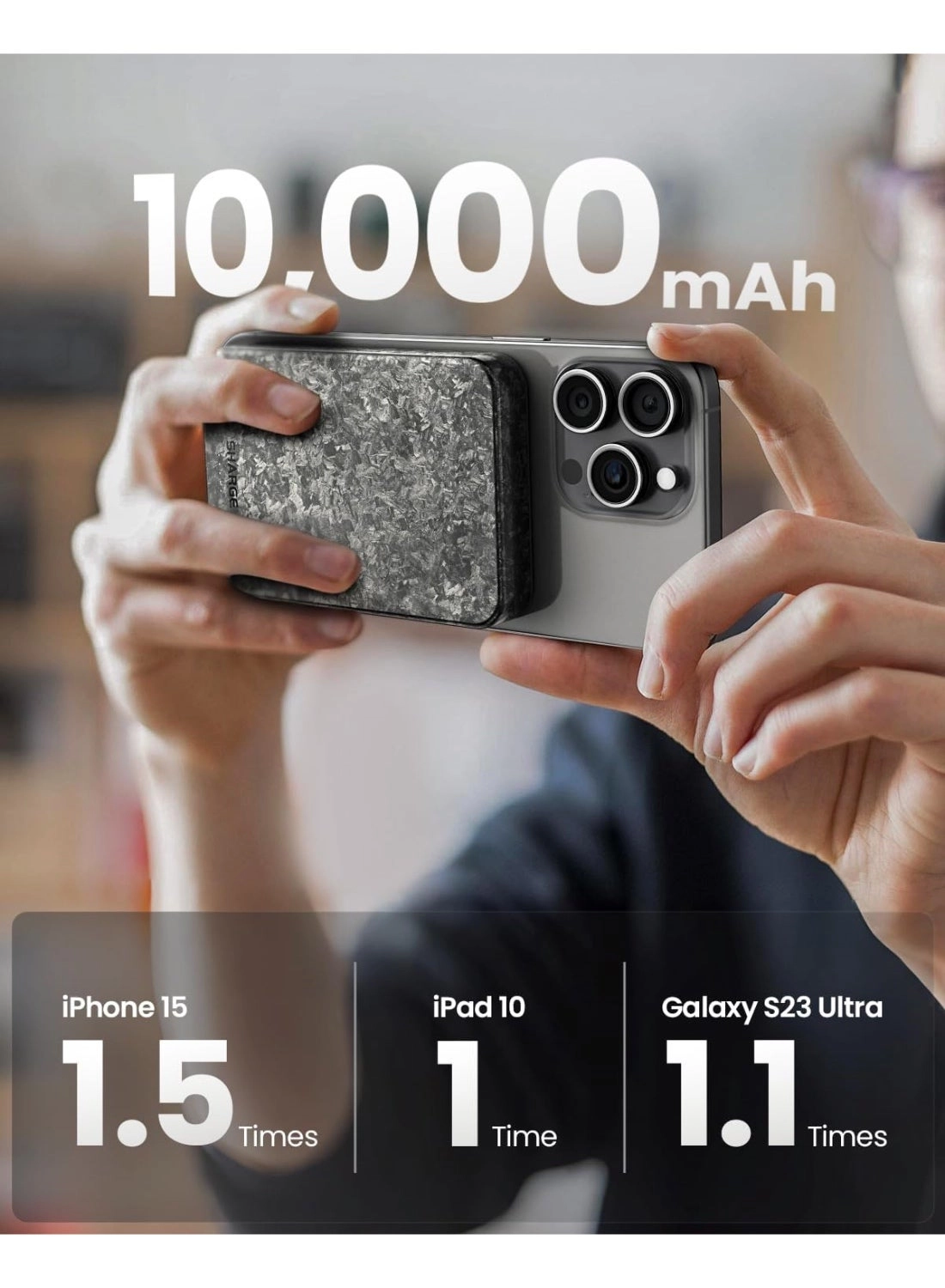 IceMag - 10000mAh Magnetic Wireless Charging