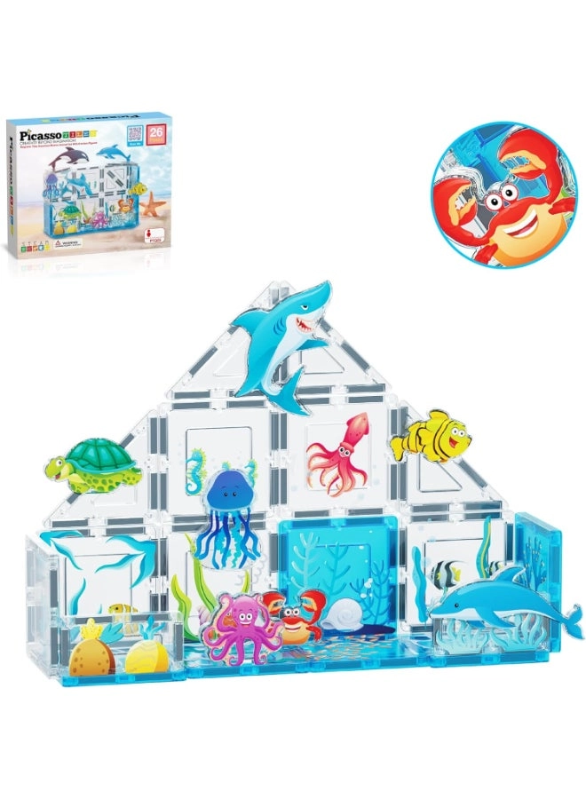 PicassoTiles Aquarium Marine Animal Set - 26pcs