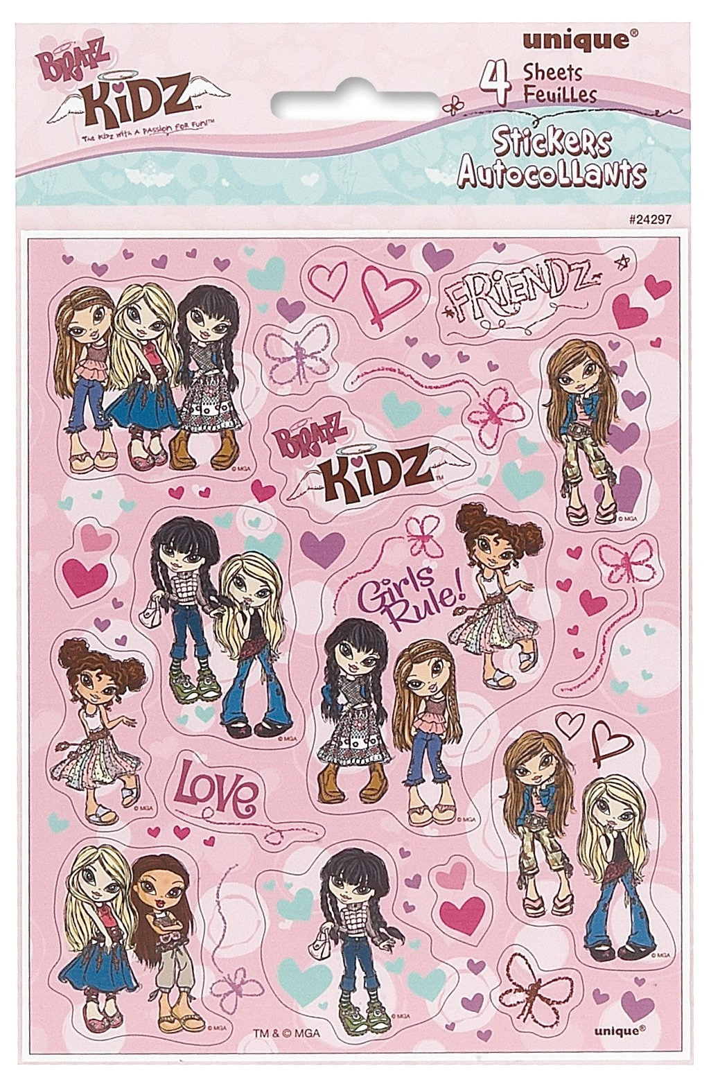 Bratz Anime Sticker Book Reusable 4 pcs