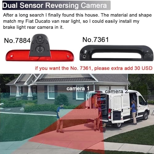 Brake Light Reversing Camera - Night Vision 1280 x 720 pixels