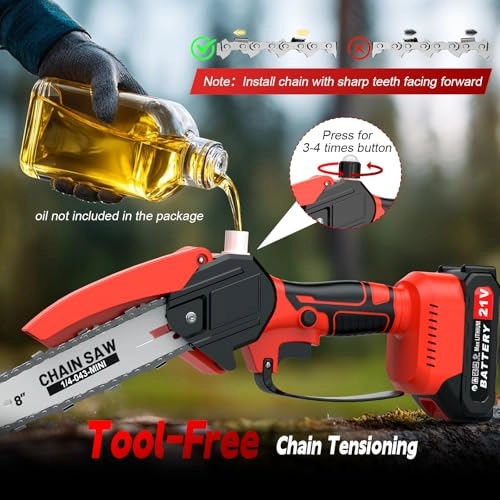 2-in-1 Cordless Pole Saw & Mini Chainsaw - 550 Watts