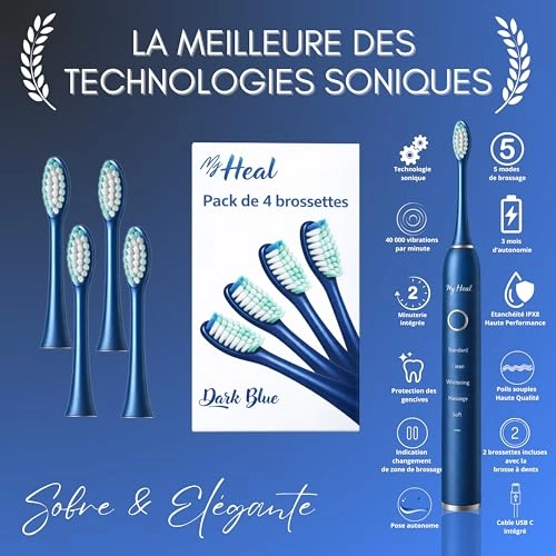 Replacement Brush Heads - Pack of 4 Blue Sonic