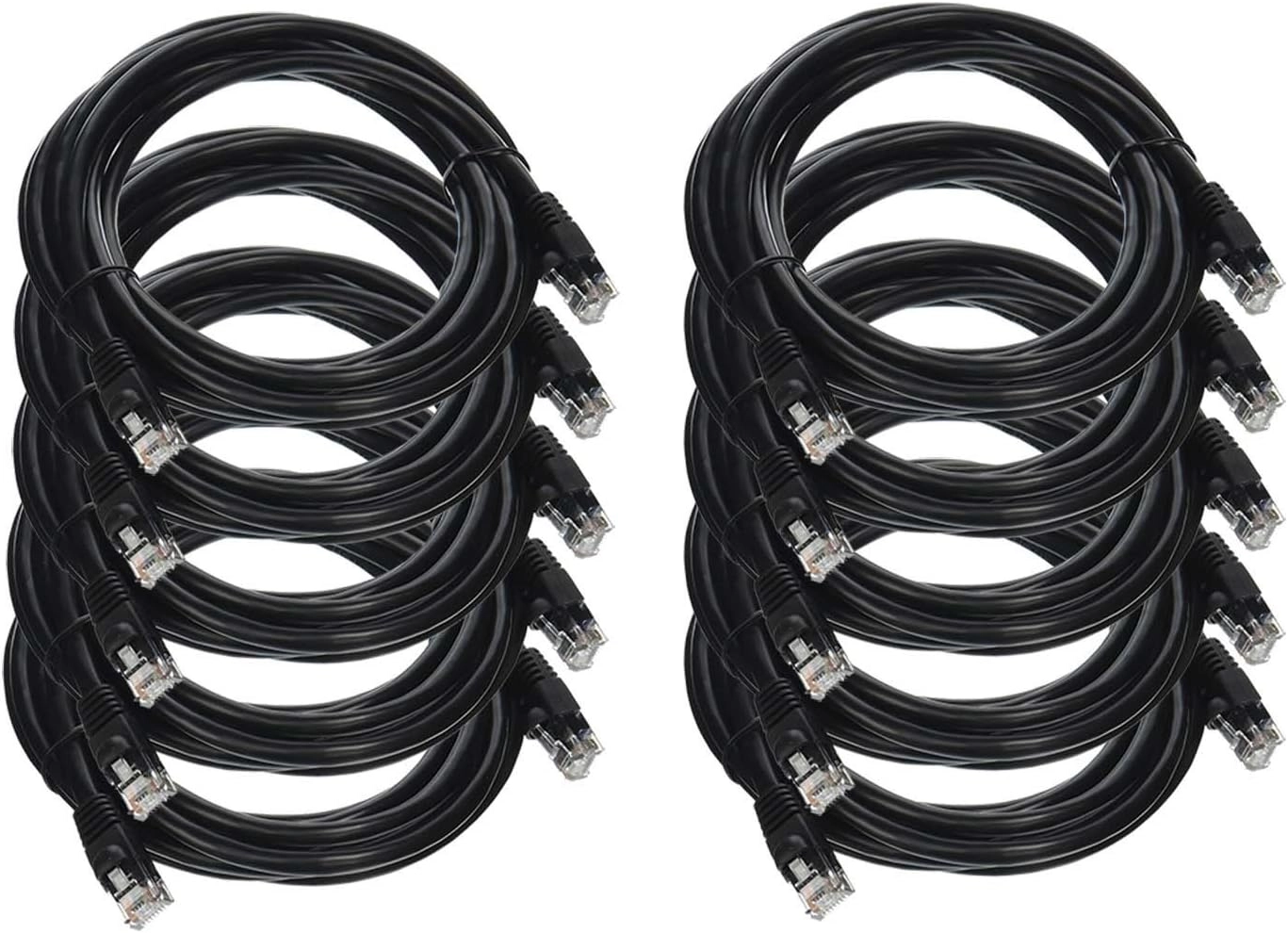 iMBAPrice Cat5e Network Ethernet Patch Cable - 10 Pack Black