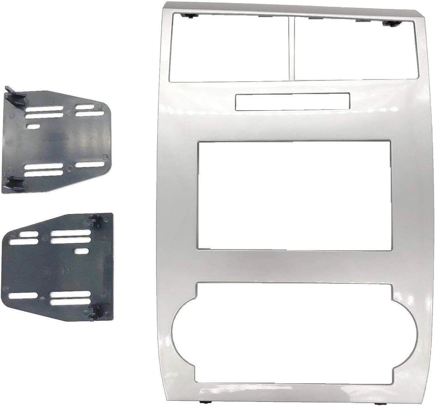 CIP Double Din Factory Navigation Radio Stereo Bezel - Silver Charger/Magnum 2005-2007