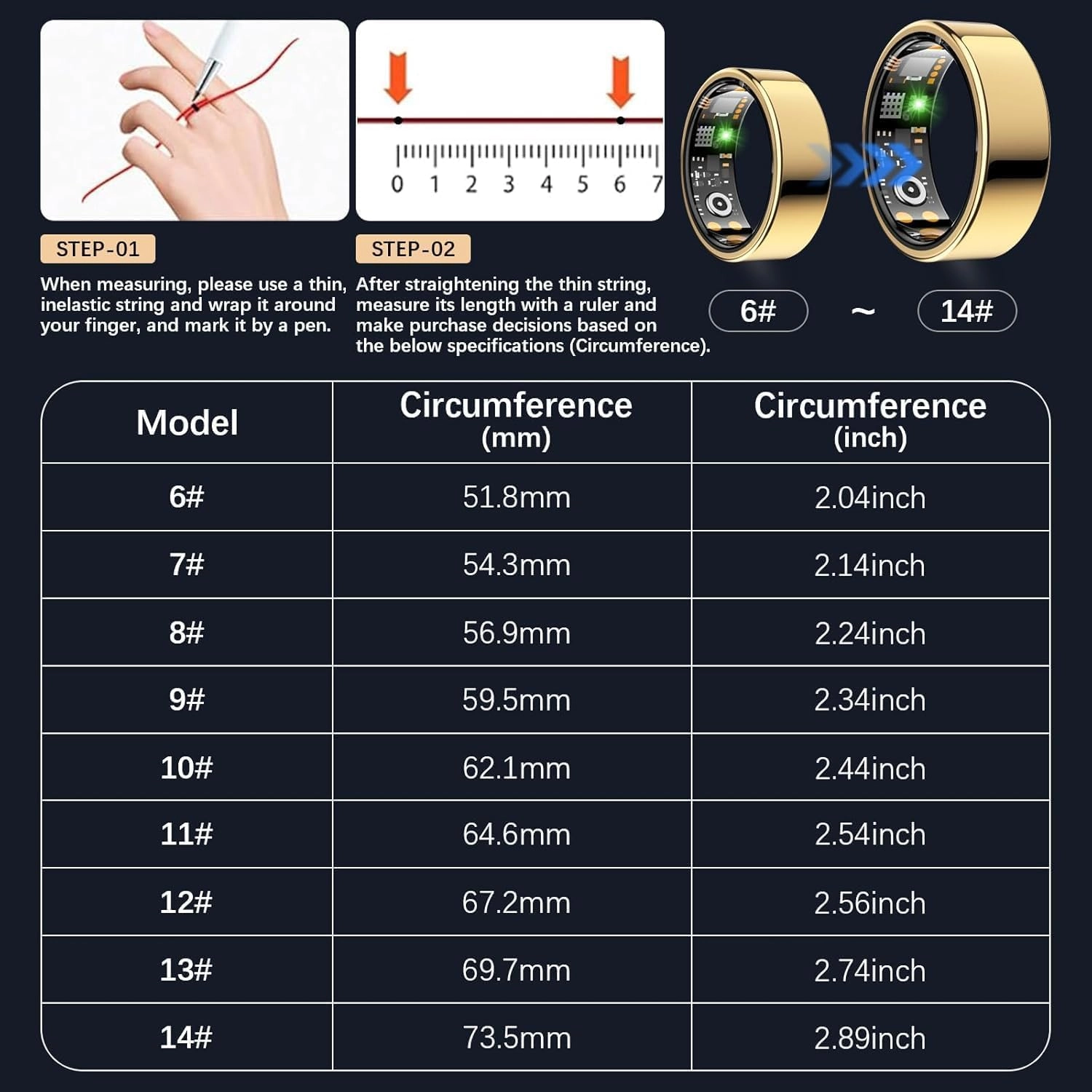 Smart Ring - IP68 Silver