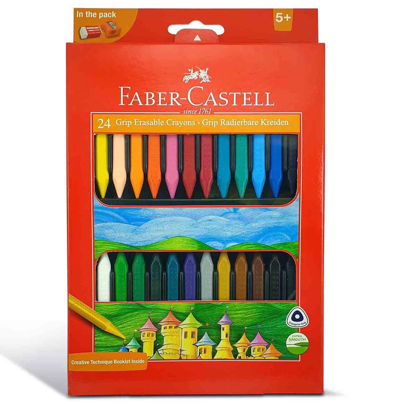 Faber-Castell Grip Erasable Crayons - 24 Colours
