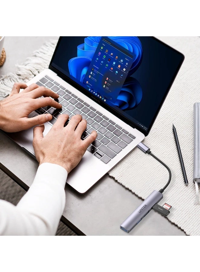 USB-C TO 4 PORT USB-A HUB - 5Gbps 3x480Mbps